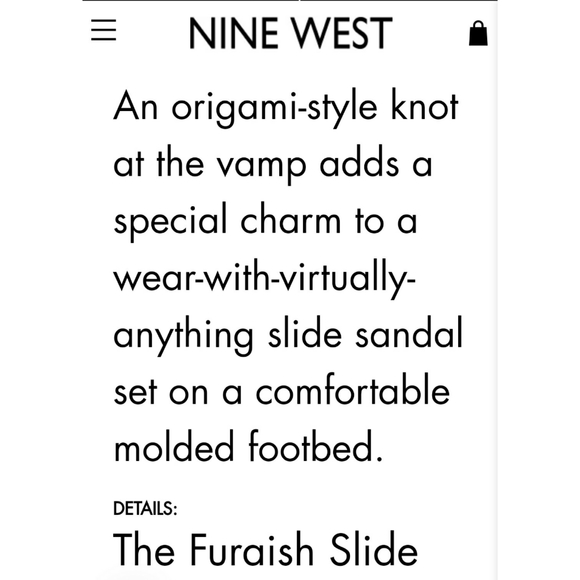 LIKE NEW Furaish Slide NINE WEST - Picture 5 of 5